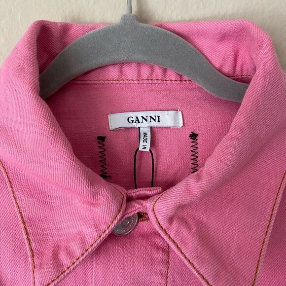 Ganni Pink Jumpsuit Boilersuit Cotton Denim Size 2 - Picture 14 of 15
